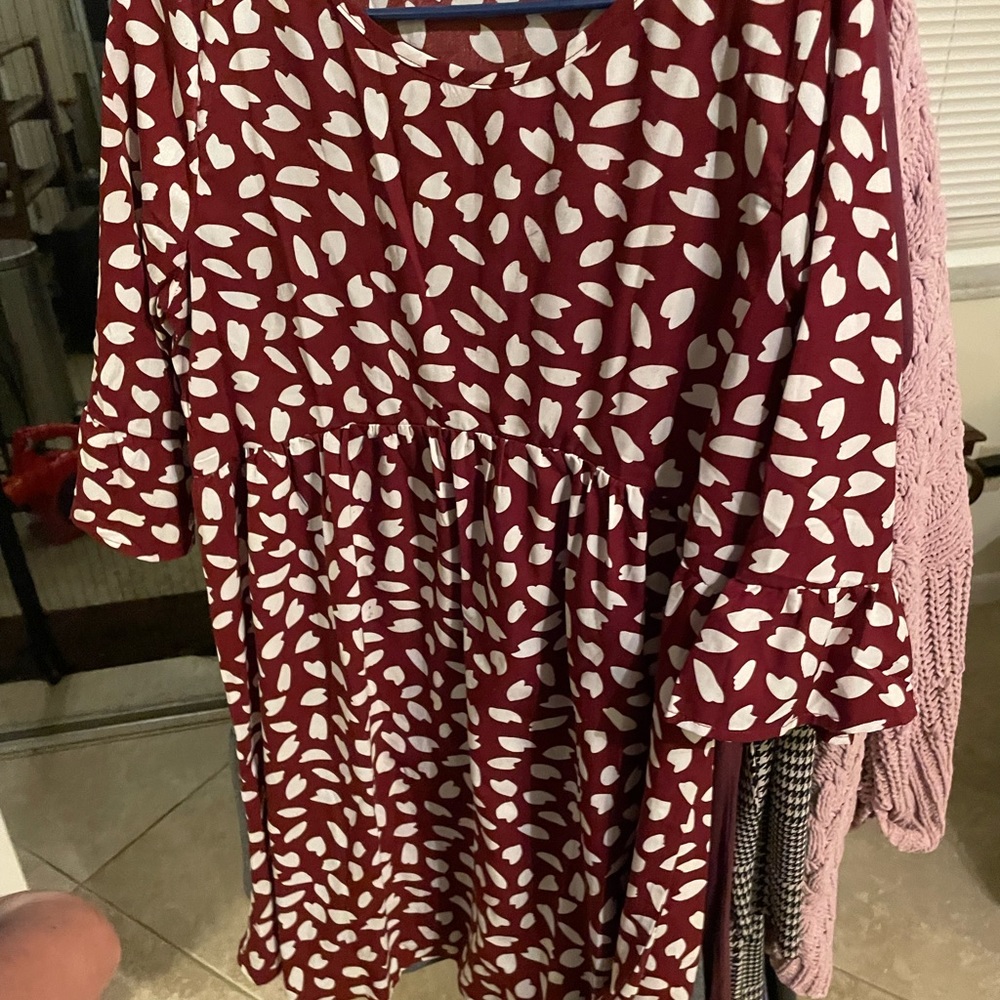 Maroon Babydoll Dress